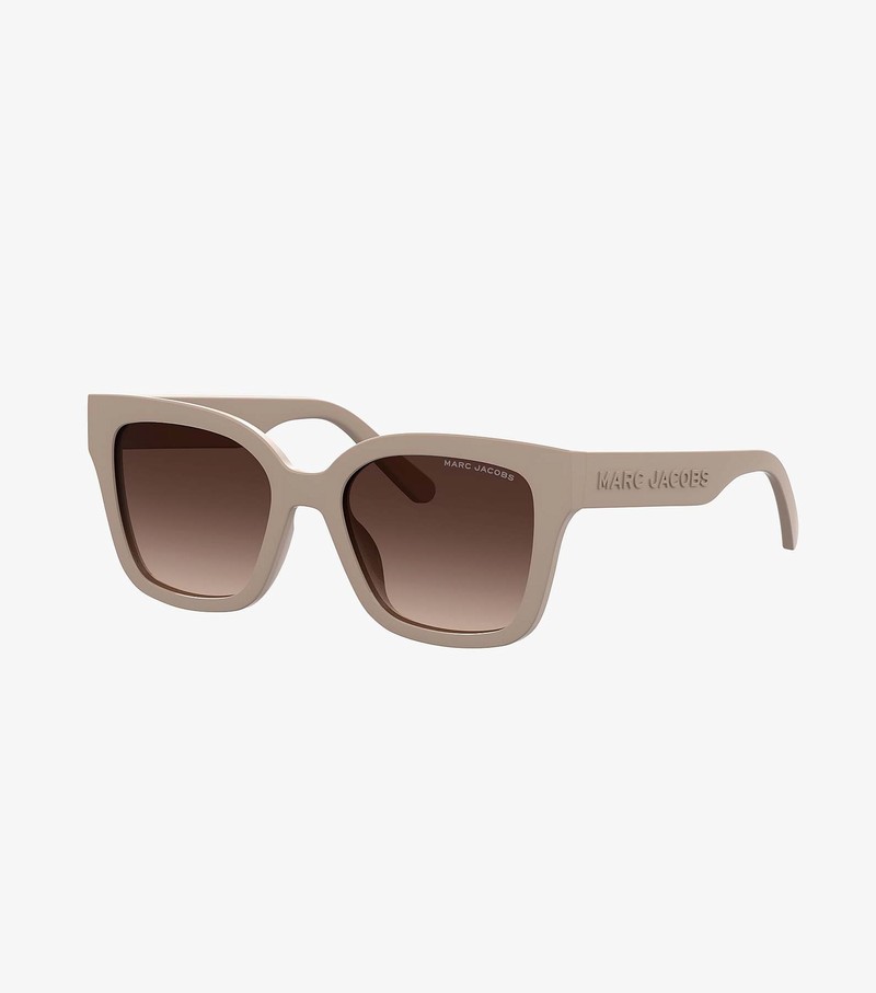 Women\'s Marc Jacobs Square Sunglasses Beige | UAE-538410