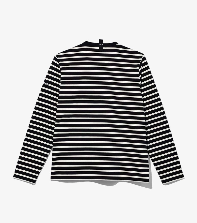 Women's Marc Jacobs Striped T Shirts Black / White | UAE-681945