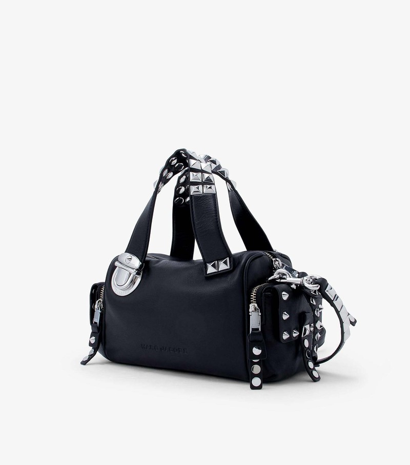 Women's Marc Jacobs Studded Pushlock Mini Bags Black | UAE-467382