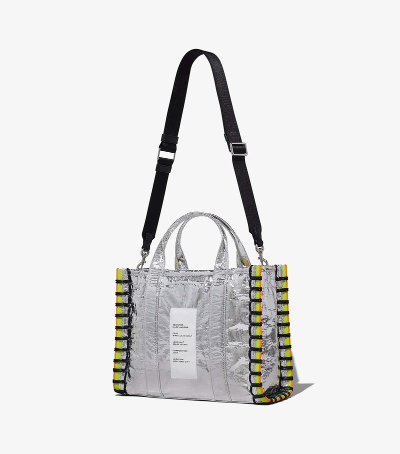 Women's Marc Jacobs Tarp Medium Tote Bags Silver | UAE-210387