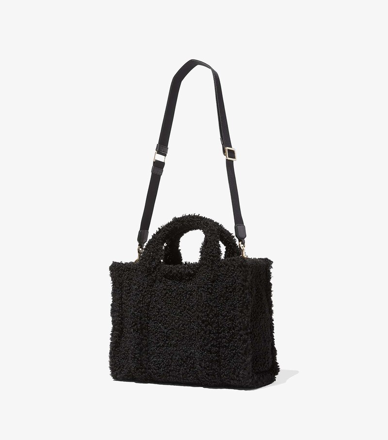 Women's Marc Jacobs Teddy Medium Tote Bags Black | UAE-257194