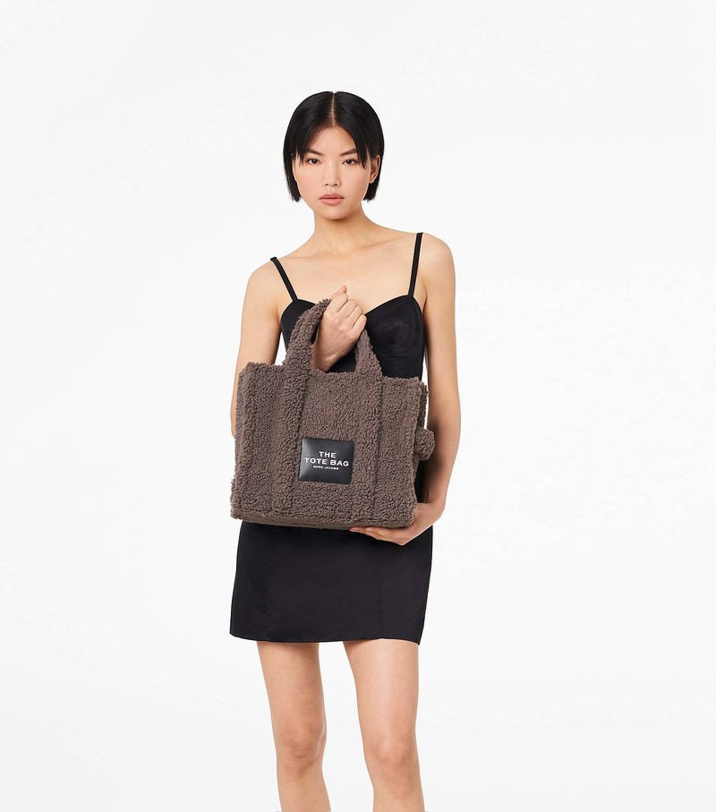 Women's Marc Jacobs Teddy Medium Tote Bags Coffee | UAE-349582