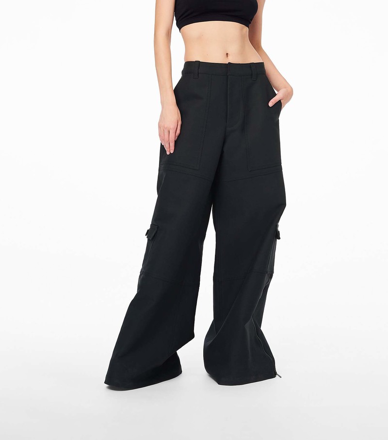 Women's Marc Jacobs Wide Leg Cargo Pants Black | UAE-963705