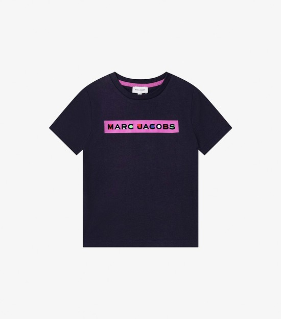 Kids' Marc Jacobs Mj Tee With Logo Detail T Shirts Navy / Pink | UAE-670125