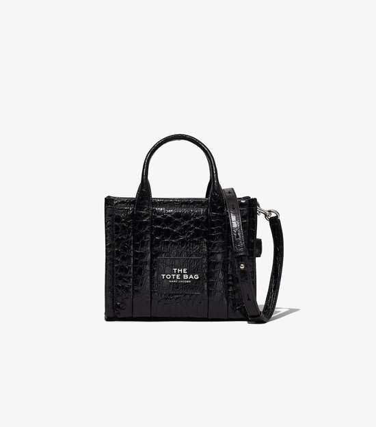 Women's Marc Jacobs Croc-Embossed Mini Crossbody Bags Black | UAE-735120