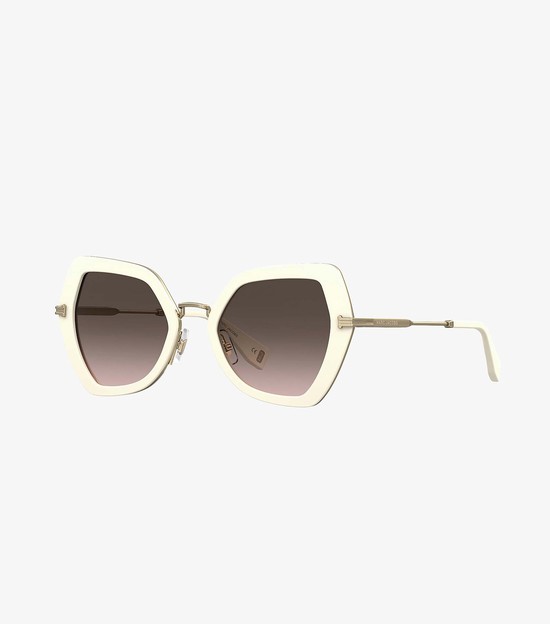 Women's Marc Jacobs Icon Oversized Butterfly Sunglasses Black / White | UAE-468012