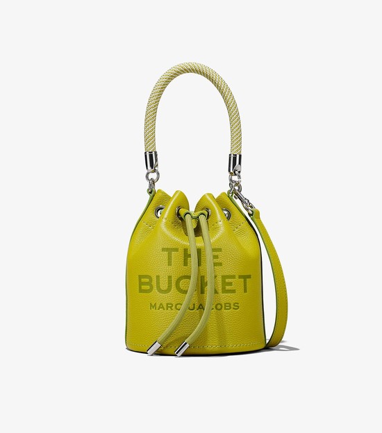 Women's Marc Jacobs Leather Bucket Bags Green | UAE-670512