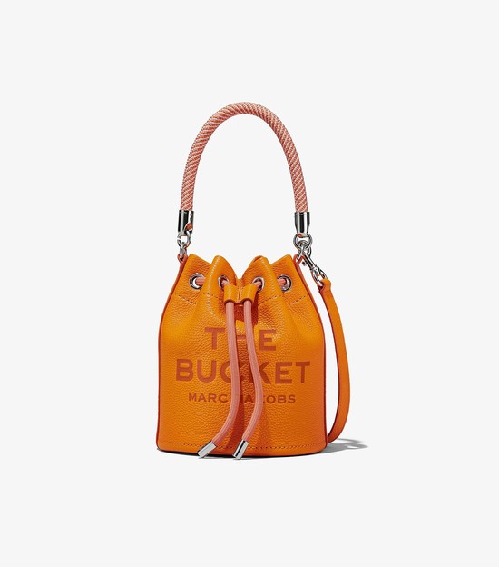 Women's Marc Jacobs Leather Bucket Bags Orange | UAE-918305