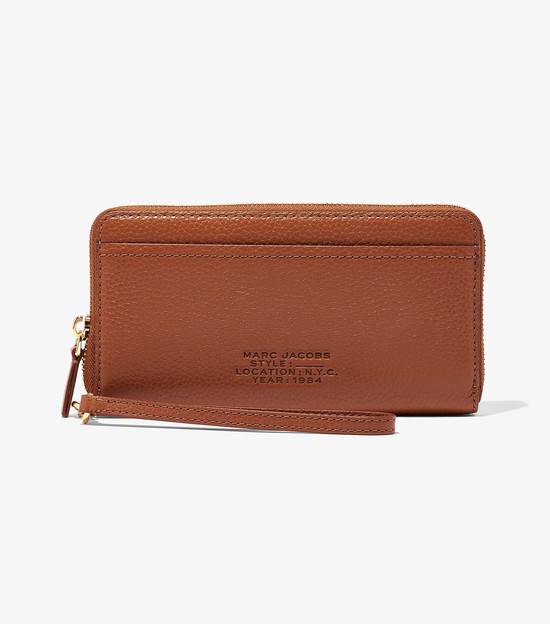 Women's Marc Jacobs Leather Continental Large Wallets Brown | UAE-684391