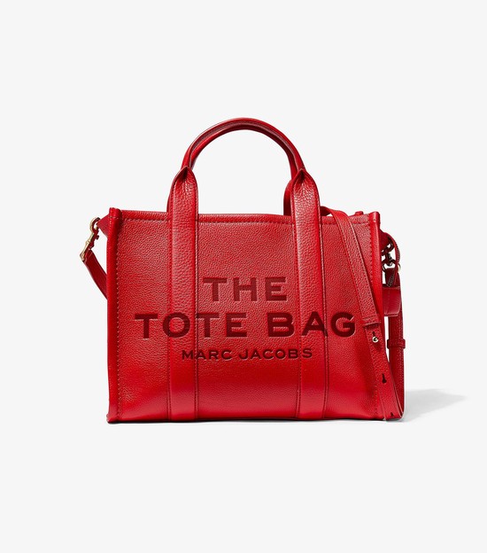 Women's Marc Jacobs Leather Medium Tote Bags Red | UAE-985632