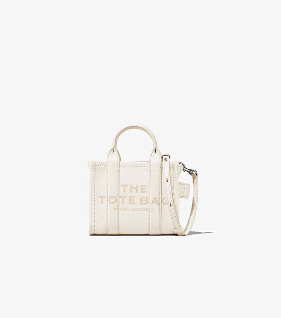 Women's Marc Jacobs Leather Micro Tote Bags White | UAE-137208