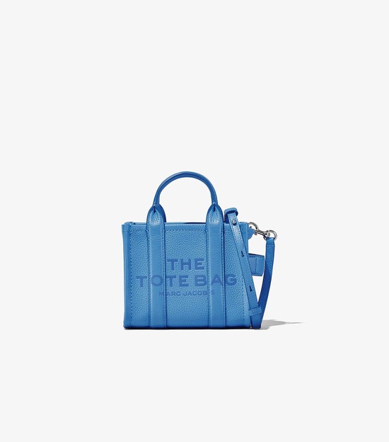 Women's Marc Jacobs Leather Micro Tote Bags Blue | UAE-814603