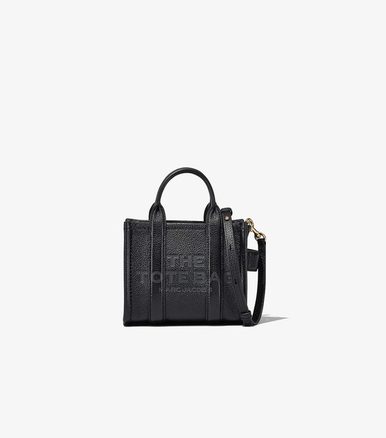 Women's Marc Jacobs Leather Micro Tote Mini Bags Black | UAE-195480