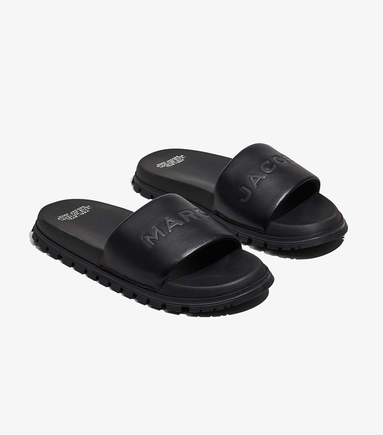 Women's Marc Jacobs Leather Sandals Black | UAE-596842