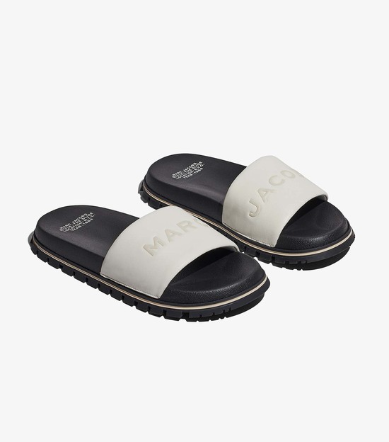 Women's Marc Jacobs Leather Sandals White / Black | UAE-098724