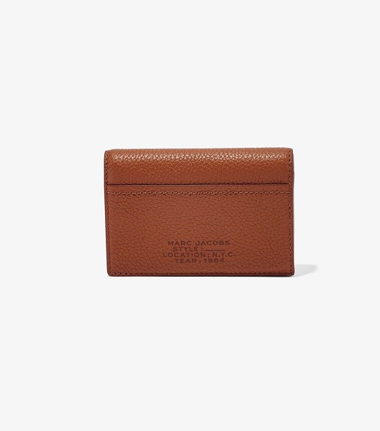 Women's Marc Jacobs Leather Small Bifold Small Wallets Brown | UAE-693528