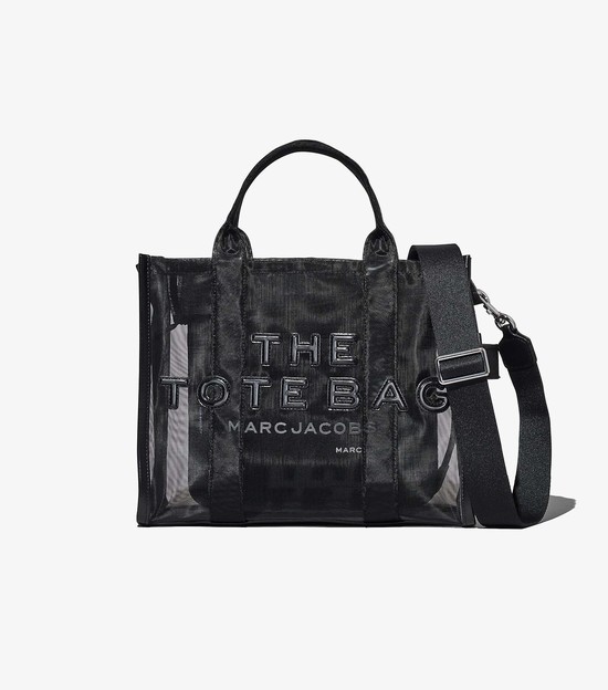 Women's Marc Jacobs Mesh Medium Tote Bags Black | UAE-723581