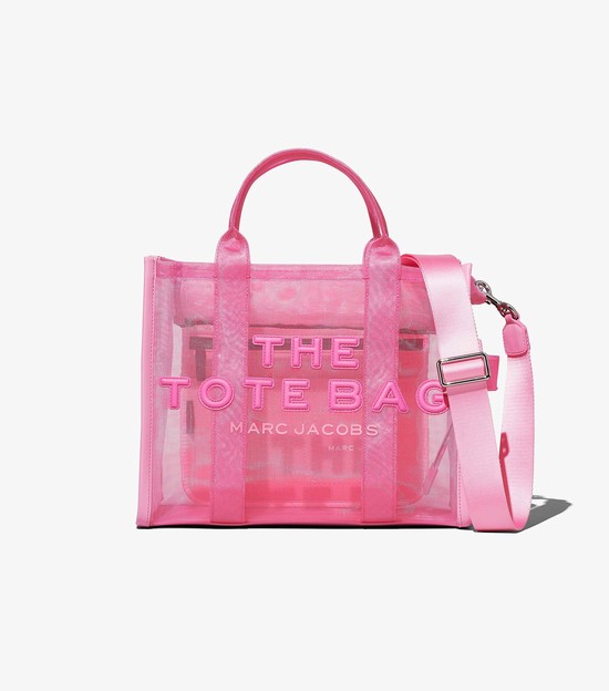 Women's Marc Jacobs Mesh Medium Tote Bags Pink | UAE-921467