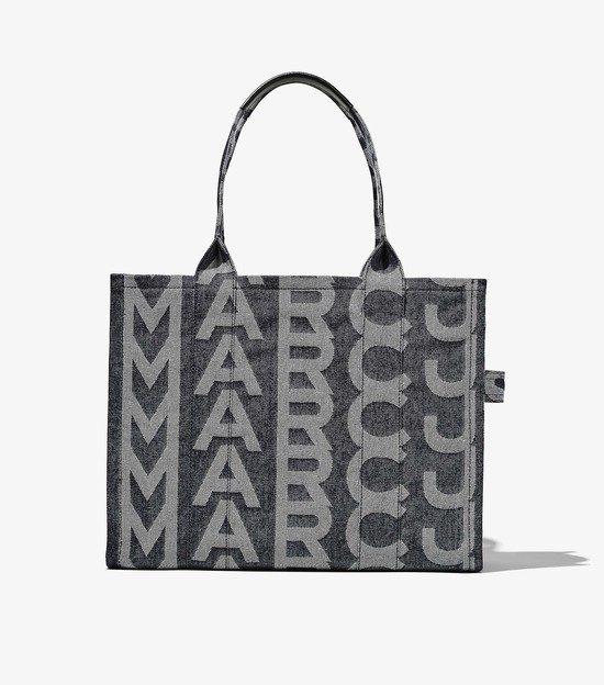 Women's Marc Jacobs Monogram Denim Large Tote Bags Grey | UAE-149760