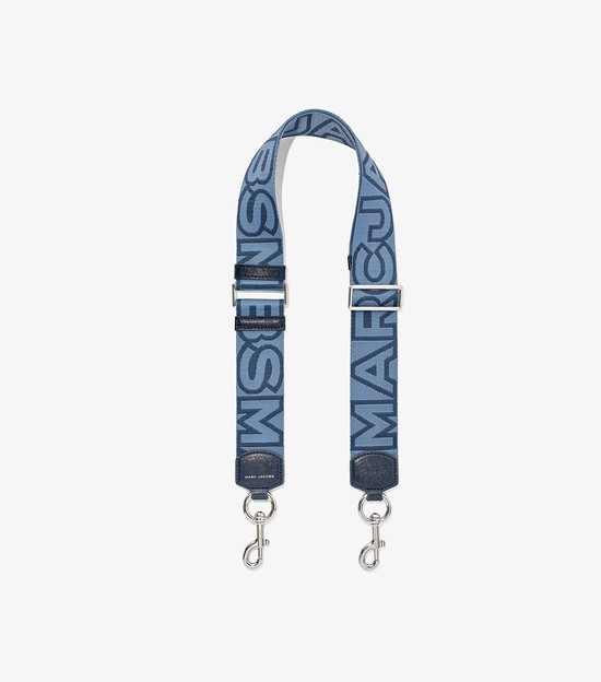 Women's Marc Jacobs Outline Logo Webbing Strap Bag Accessories Blue | UAE-128369