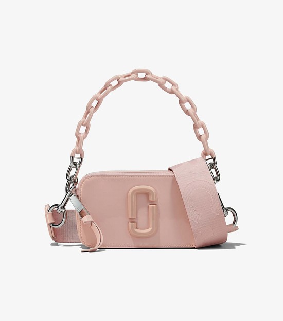 Women's Marc Jacobs Patent Leather Snapshot Crossbody Bags Pink | UAE-438051