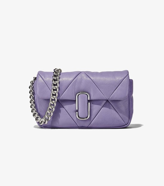 Women's Marc Jacobs Puffy Diamond Quilted J Marc Shoulder Bags Purple | UAE-850147