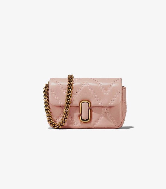 Women's Marc Jacobs Quilted Leather J Marc Mini Shoulder Bags Pink | UAE-531074