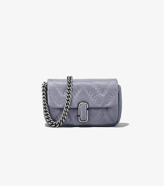 Women's Marc Jacobs Quilted Leather J Marc Mini Shoulder Bags Grey | UAE-785492