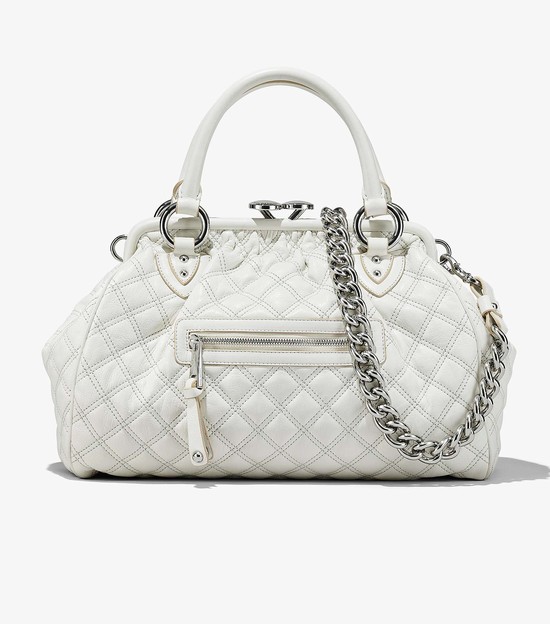 Women's Marc Jacobs Re-Edition Quilted Leather Stam Satchel Bags White | UAE-479635