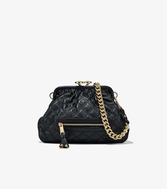 Women's Marc Jacobs Re-Edition Quilted Leather Little Stam Shoulder Bags Black | UAE-761435