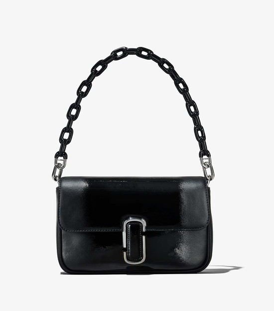 Women's Marc Jacobs Shadow Patent Leather J Marc Shoulder Bags Black | UAE-824753