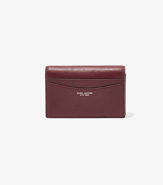 Women's Marc Jacobs Slim 84 Bifold Small Wallets Burgundy | UAE-145298