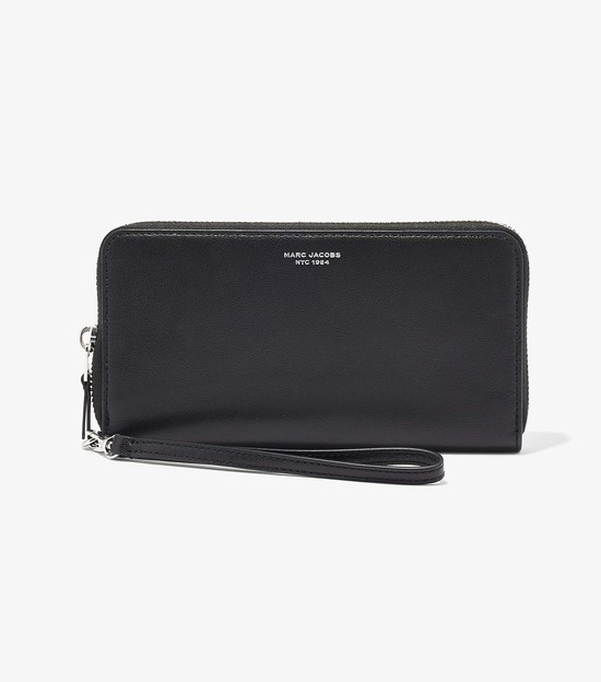 Women's Marc Jacobs Slim 84 Continental Wristlet Large Wallets Black | UAE-935617