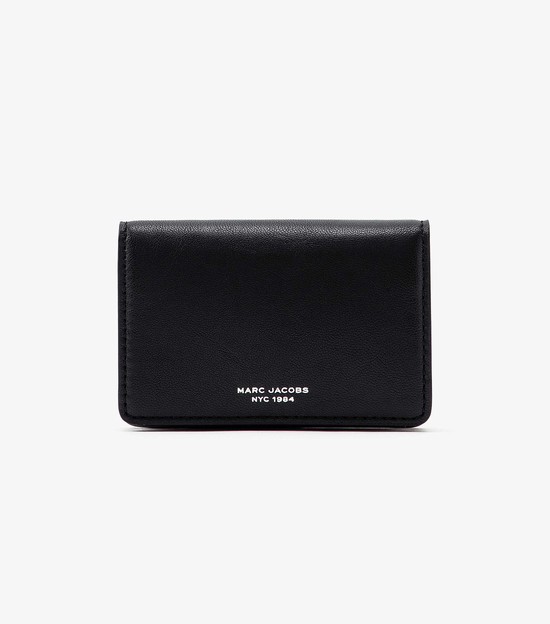 Women's Marc Jacobs Slim 84 Flap Card Case Small Wallets Black | UAE-196348