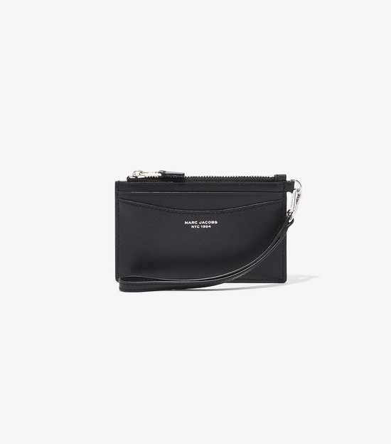 Women's Marc Jacobs Slim 84 Top Zip Wristlet Small Wallets Black | UAE-490583