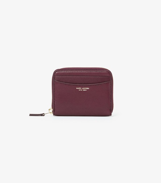 Women's Marc Jacobs Slim 84 Zip Around Small Wallets Burgundy | UAE-173420