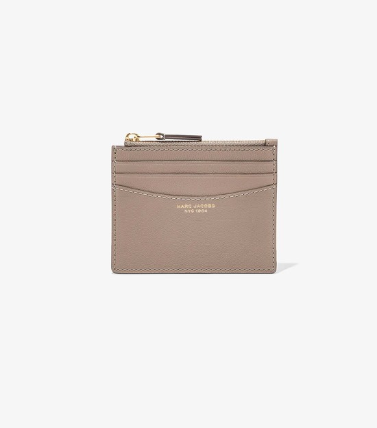 Women's Marc Jacobs Slim 84 Zip Card Case Beige | UAE-452968