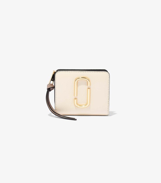 Women's Marc Jacobs Snapshot Mini Compact Small Wallets Black / White | UAE-940751