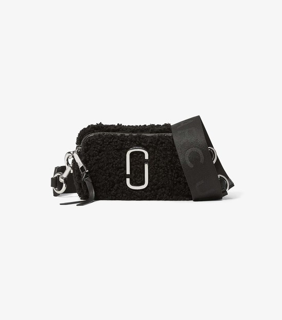 Women's Marc Jacobs Snapshot Teddy Crossbody Bags Black | UAE-215493