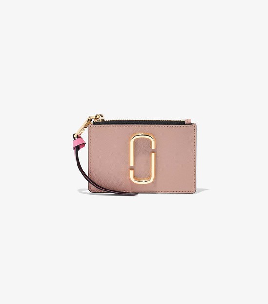 Women's Marc Jacobs Snapshot Top Zip Multi Small Wallets Pink / Multicolor | UAE-502486